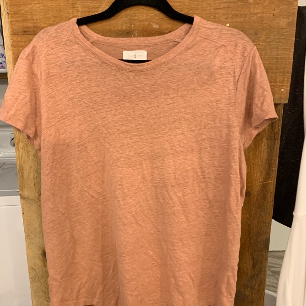 Burnt orange linen tee from Lou and Grey